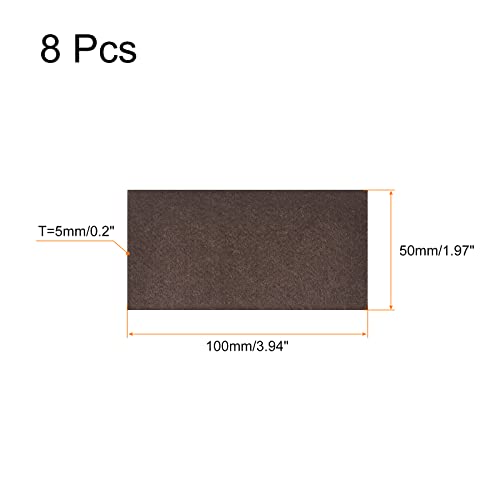 uxcell Felt Furniture Pads, 4-inch x 2-inch Self Adhesive Cuttable Anti Scratch Square Floor Protectors for Furniture Legs Hardwood Floor, Brown 8Pcs - size: 4-inch x 2-inch