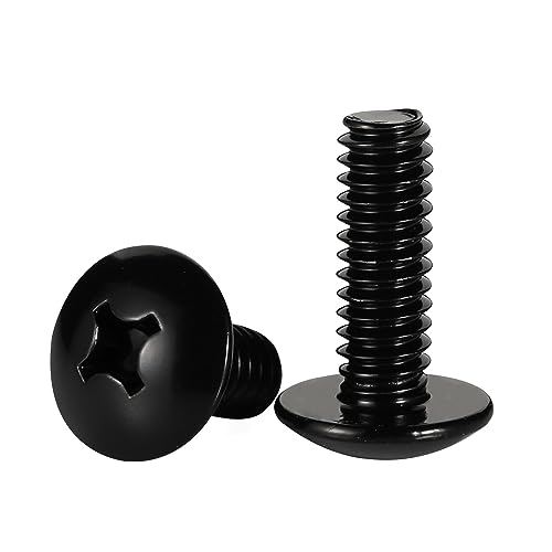 Mellewell #8-32 x 5/8" Truss Head Machine Screws, Full Thread, 18-8 Stainless Steel, Black Finish, Quantity 100 - color: Black, size: #8-32 x 5/8"