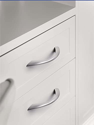 10 Pack Brushed Nickel Cabinet Pulls 3-3/4 Inch Arch Twisted Silver Handles Drawer Kitchen Cupboard Bathroom Dresser Cabinet Hardware Zinc Alloy - color: Brushed Nickel, size: 3.75 inch Hole Centers