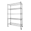 Whitmor 5 Tier Shelving Unit,Metal Storage Shelves, Heavy Duty with 4 Wheels & Adjustable Feet, 400 lbs Capacity per Shelf, Max 2000 lbs Total for Home, Garage, Workshop, 36" L x 14" W x 60" H, Black