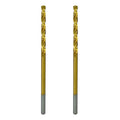 Greycore Tools 1/4 Inch x 6 Inch Cobalt Aircraft Extension Bit – 2 Pack M35 Cobalt Drill Bit, Industrial Titanium Coating – Drill Bits for Steel, Hard Metal, Cast Iron, Wood, Plastic (1/4" x 6") - size: 1/4" x 6", style: 6" Length