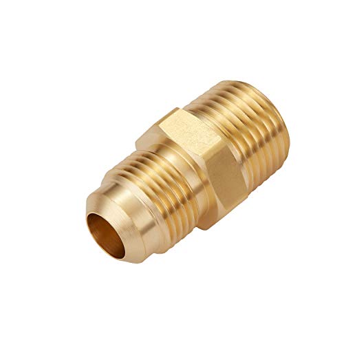 4 PCS 1/2 Inch Brass Propane Adapter Fitting, 1/2"Male Flare x 1/2"Male NPT - size: 1/2"Flare x1/2" NPT