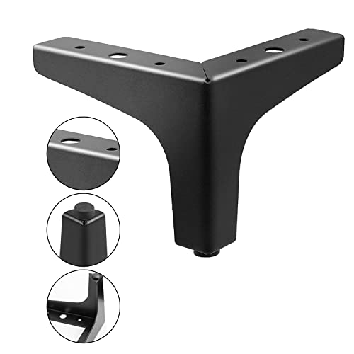 AODIOU Furniture Legs Metal Feet: Cabinet Legs 4 Inch Triangle Feet Replacement Dresser Legs Set of 4 - color: Black, size: 4'' / 10cm(4PCS)