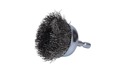 Century Drill & Tool 76211 Drill Cup Wire Brush, 1-3/4" Coarse & Crimped | 1/4" shank, 0." wire diameter, cuts steel & metal, heat and rust resistant coating - size: 1-3/4-Inch Coarse