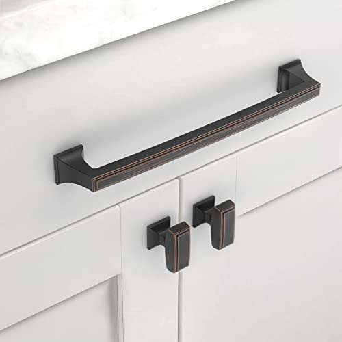 Amerdeco 10 Pack Oil Rubbed Bronze Cabinet Pulls 7.5 Inch(192mm) Hole Center Cabinet Hardware Kitchen Cabinet Handles for Bathroom Drawer Pulls Dresser Pulls ZH0010 - color: Oil Rubbed Bronze, size: 7.5"/192MM Hole Center