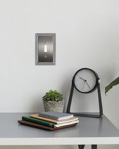 4-Pack Single Toggle Light Switch Cover Plate, Heirloom Silver - color: Heirloom Silver, size: Single Toggle 4PK