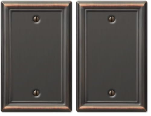 Amerelle 149BDB Chelsea Wallplate, 1 Blank, Aged Bronze (Pack of 2) - color: Aged Bronze, size: 1 Blank (Pack of 2)