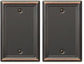 Amerelle 149BDB Chelsea Wallplate, 1 Blank, Aged Bronze (Pack of 2) - color: Aged Bronze, size: 1 Blank (Pack of 2)