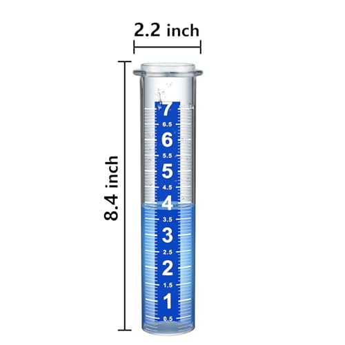 Rain Gauge Replacement Tube, 2 Plastic Accurate Rain Gauges Outdoors Best Rated, 7" Capacity Rain Gauge Tube Replacement for Yard & Garden, Water Gauge for Rain - size: 2 pcs Rain gauge tube