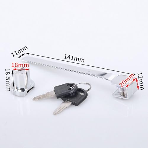 Sliding Glass Durable 328 Window Lock Showcase Cabinet for 2mm-6mm with Key(All Open)