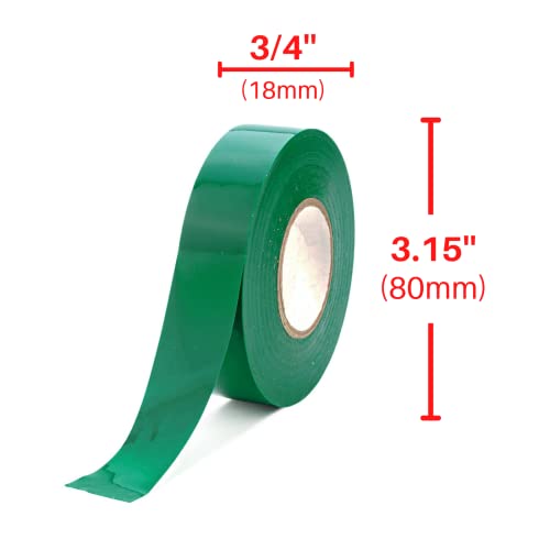 Xtricity Vinyl Green Electrical Tape 3/4 inch x 66 Ft for Electrical Insulation, Wire Bundling and DIY Repairs – Durable, Stretchy, General Purpose – Up to 600V (1 Pack) - color: Green, size: 1 Pack