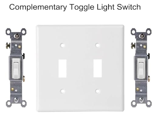 Toggle Light Switch Wall Plates 2-Gang Switch Electrical Cover Plate Unbreakable Thermoplastic Faceplate, White (4 Pack) - color: Double Toggle, size: 4 Pack