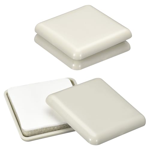 uxcell Furniture Sliders, 4Pcs 1 4/7" - Plastic Self-Adhesive Square Sliding Pads, Chair Glides for Carpeted Tile Vinyl Hardwood Floors (Grey) - size: 1 4/7"