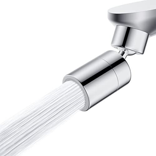 Hibbent NSF/ANSI/CAN 61 & cUPC Certified 2-Flow Aerator, Chrome - color: Chrome, style: Upgraded 360 Degree Faucet Aerator