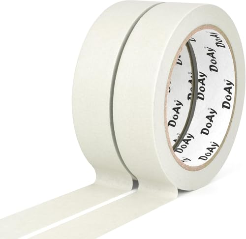 2 Pack White Painters Tape - Masking Tape 1 Inch Wide - Multi-Surface, Smart Adhesion, Indoor & Outdoor - 180FT Total - Paint Tape for DIY, Labeling, Art, Car, General Purpose (#3910) - color: White