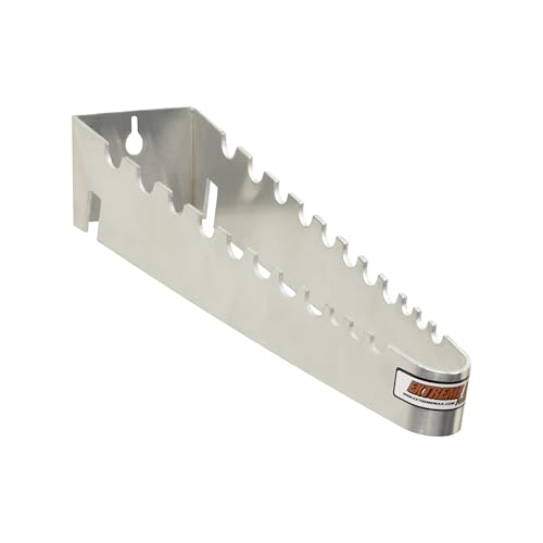 Extreme Max 5001.6712 T-Handle Wrench Holder – Wall-Mount Aluminum Rack for 9 T-Handle Wrenches in Garage, Shop & Enclosed Race Trailers – Silver - color: Silver