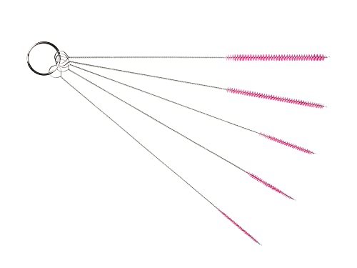10" Extra Long Tube Brush Set - Small 5 Pack - Pink - color: Pink, size: Small 5 Pack (2mm 3mm 4mm 5mm 6mm)