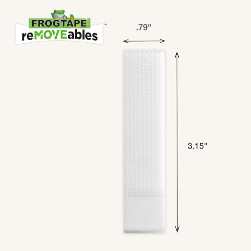 FrogTape reMOVEables Large Picture Hanging Strips, 72 Pairs- 16lbs per 4 Pairs, Damage-Free Removeable Adhesive Wall Strips Picture Hangers for Mounting Frames, Canvas, Home Décor, White (144 Pieces) - size: 72 Pairs, style: Large