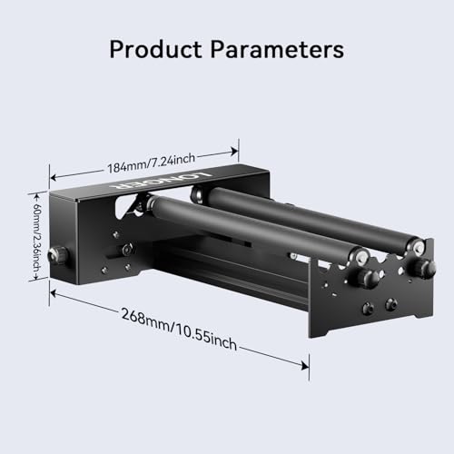 Longer Rotary Roller Series,Laser Engraver Rotary Roller, Y-axis Rotary Roller 360° Rotation for Laser Engraver Engraving Cylindrical Objects Tumblers Cans Cups Bottles, Adjustable Diameters 6-200mm - size: 6-200mm