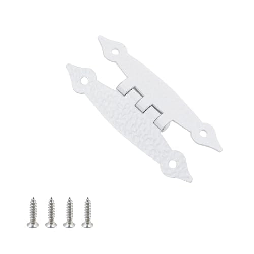 T Tulead White H Shape Cabinet Hinges Iron Furniture Flat Hinges 3.5"×1.46" Decorative Small Hinge Pack of 20 with Screws - color: White-20pcs