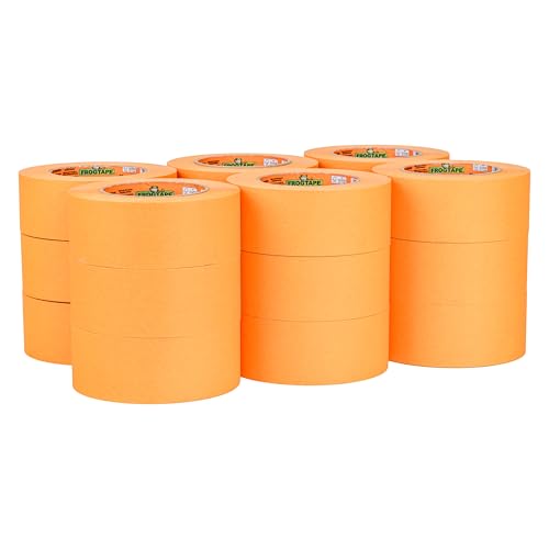 FrogTape ProGrade Orange Painters Tape 2 Inch Wide (1.88 in x 60 yd), High Adhesion Masking Tape for Indoor & Outdoor Applications, Orange, 18 Roll Pack (288435) - size: 18 Rolls, 1.88” x 60 Yds