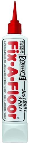 The Original Fix-A-Floor Squeezy All-in-One Repair Adhesive for Loose, Hollow, Creaky Tiles & Wood. Just Drill & Fill! Easy Squeezy! Made in The USA!