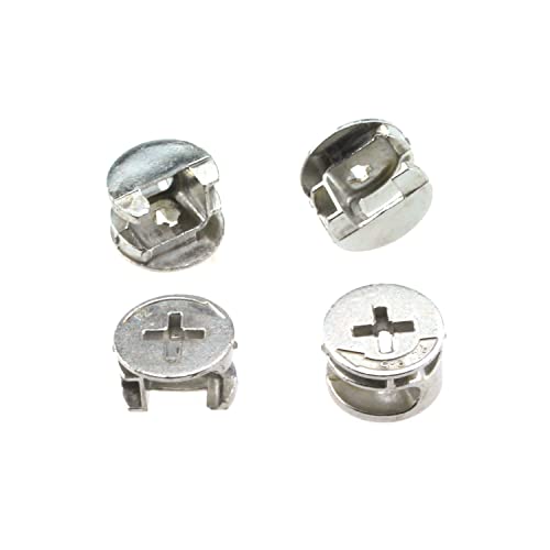 Cam Lock with Dowel RLECS 10PCS Furniture Connecter Cam Lock Fittings, 14.6x9.5mm Cam Bolt Nut and 6x40mm Dowel with Pre-Inserted Nut Replacement Parts