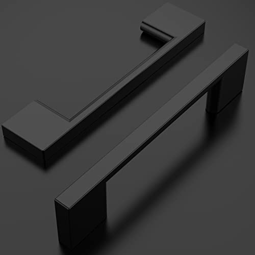 Amerdeco 10 Pack Matte Black Cabinet Pulls, 3-3/4 Inch(96MM) Hole Centers, Kitchen Cabinet Handles, Cupboard Handles, Drawer Pulls, ZH0060 - color: Matte Black, size: 3-3/4"/96MM Hole Center, style: 10 Pack