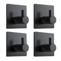 VIS'V Adhesive Towel Hooks, Shower Wall Stick on Hooks, Black, 4 Pcs - color: Black
