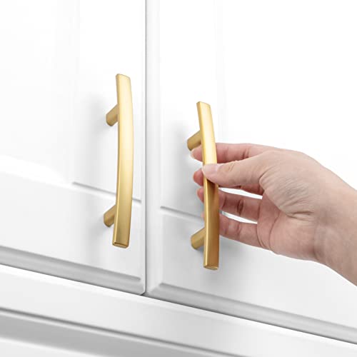KOOFIZO 10 Pack 3 in Brushed Gold Cabinet Pulls, Gold Drawer Handles 1961 - color: Brushed Gold, size: 3" CC