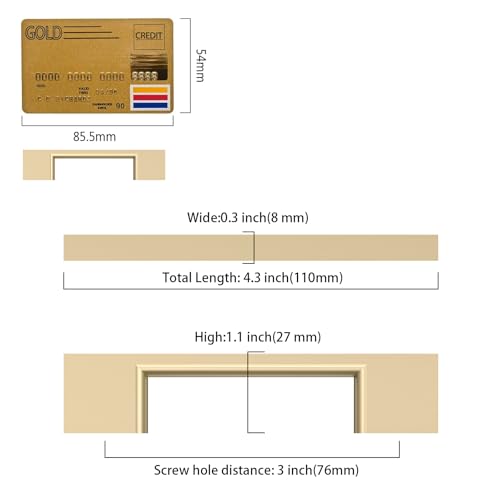 Amerdeco 10 Pack Brushed Brass Cabinet Pulls 3" - color: Brushed Brass, size: 3" hole center