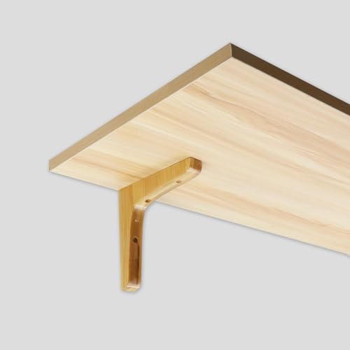 Antrader 2PCS L Shape Wooden Shelf Brackets,5.1"×5.1"×0.8",Light Brown - color: Light Brown, size: 5.1"×5.1"×0.8",2pcs
