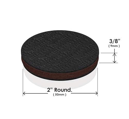 Slipstick GorillaPads CB144 Non Slip Furniture Pads/Grippers (Set of 8) Furniture Feet Floor Protectors, 2 Inch Round, Black - size: 2" Round
