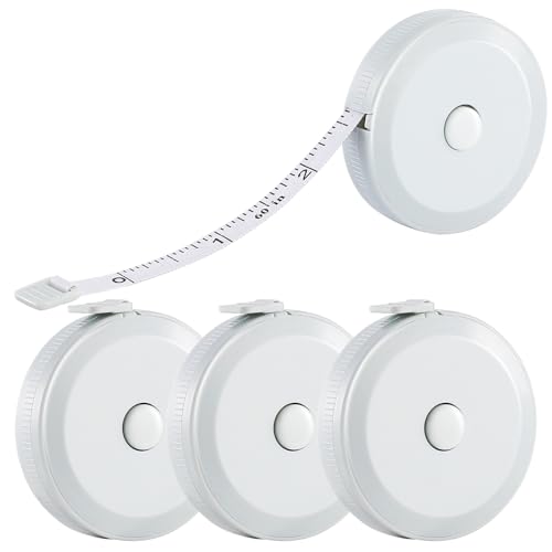 4 Pack Soft Retractable Measuring Tape,60-Inch 150cm,Cold Blue Double Scale Measurement Tape,for Body Measuring Sewing Tailor Cloth Knitting Home Craft Measurements - color: 4 Pack (Cold blue)