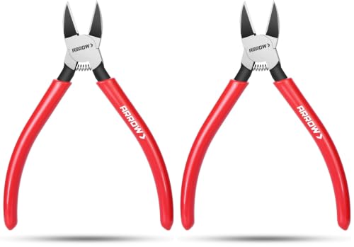 ARROW 6" Precision Wire Cutters, Precision Flush Cut Diagonal Pliers (Pack of 2) - size: 6 Inch (Pack of 2)