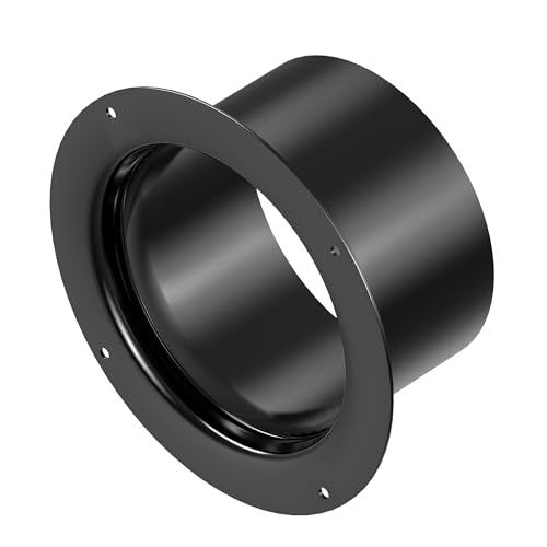 4 Inch Duct Connector, HG Power 100mm Plastic Straight Pipe Flange for 4" Ducting Pipes Hoses Heating Cooling HVAC Ventilation Use, Black - size: 4 Inch