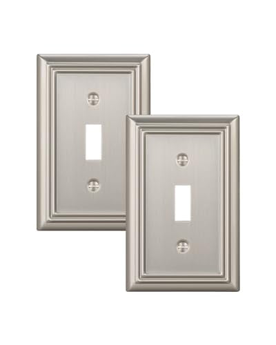 DEWENWILS Single Toggle Wall Plates, Light Switch Cover Plates - color: Brushed Nickel, size: 1 Toggle 2PK