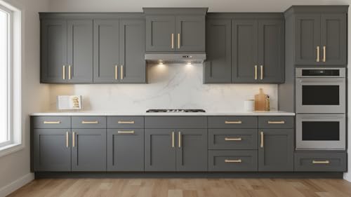 Alzassbg Champagne Bronze Cabinet Pulls and Handles 10 Pack, AL3061TGP - color: Champagne Bronze, size: 3-3/4" Hole Center