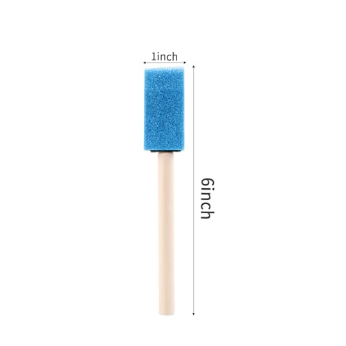 1" Foam Paint Brushes, 100 Pack, 1-Inch Painting Sponges (Blue) - color: Blue, size: 1"