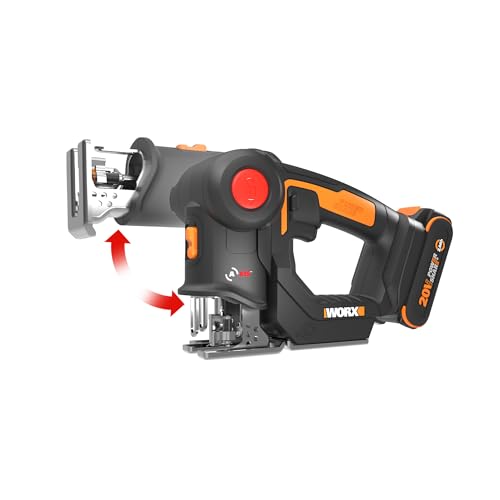 WORX Cordless Reciprocating Saw & Jigsaw, 20V 3/4-Inch 2-in-1, WX550L - style: 20V Battery + Charger Included