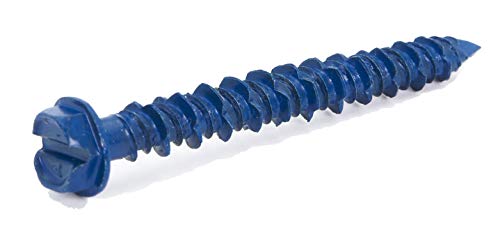 CONFAST 3/16" x 1-3/4" Hex Head Concrete Screw Anchor with Drill Bit for Anchoring to Masonry, Block or Brick (100 per Box) - size: 3/16" x 1-3/4"