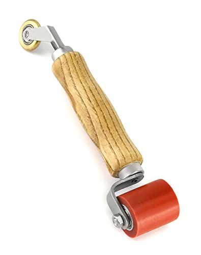QWORK Seam Roller, 40mm Silicone Seam Roller with 6mm Brass Detail Penny Roller, Smoothing Seam Roller Tool for PVC/TPO/EPDM Single Ply Roofing Tape - color: 1 Pc