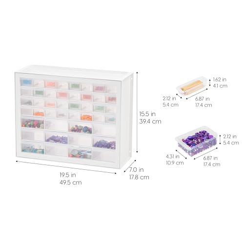 IRIS USA 44-Drawer Small Parts Storage Cabinet, Crafts, Made in USA, White - color: White, size: 44 Drawer