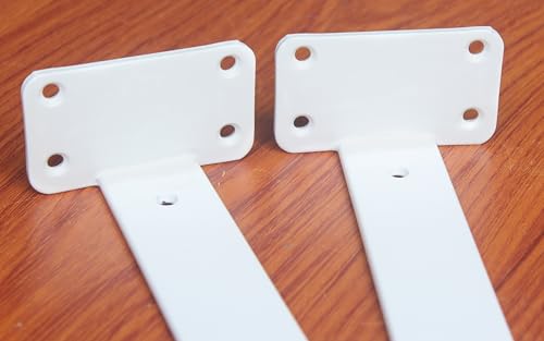 2 Pack - 8 inch White Hidden L Shelf Bracket (1/5 Inch Thicked) Iron Floating Shelf Brackets Rustic Industrial Metal Brackets for Shelf Support - size: 8 Inch, style: White 2 Pack