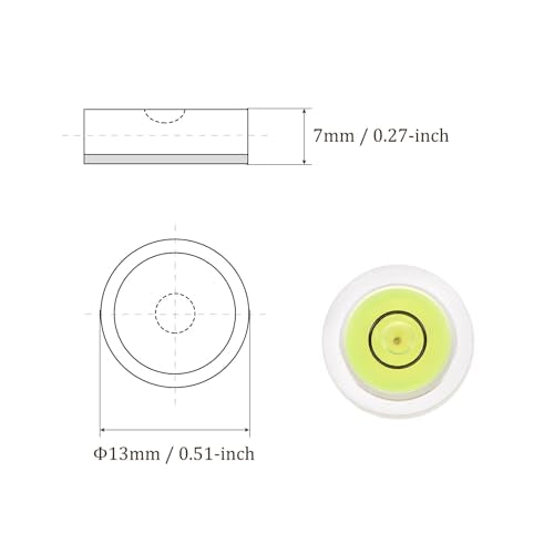 5pcs Small Circular Bubble Spirit Levels - [13mm Diameter 7mm Thickness] Mini Round RV Level Leveling Tools for Travel Trailer Turntable Camera, Lime - color: Lime, size: 13mm x 7mm