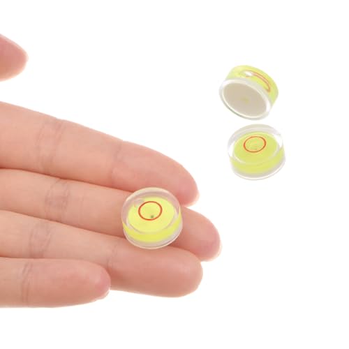 3pcs Small Circular Bubble Spirit Levels - [15mm Diameter 6mm Thickness] Mini Round RV Level Leveling Tools for Travel Trailer Turntable Camera, Yellow - color: Yellow, size: 15mm x 6mm