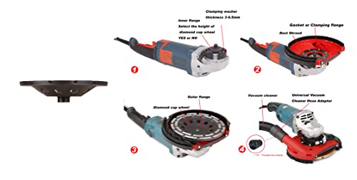 Dust Shroud for Angle Grinders,Universal 7-Inch Dt1902-180D - size: 7 inch Dust Shroud+Diamond grinding cup wheel