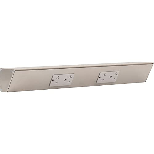 Task Lighting TR Series Angle Power Strip, 18 inch, 2 Dual Receptacles, Satin Nickel - color: Satin Nickel, size: 18 Inch