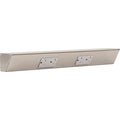 Task Lighting TR Series Angle Power Strip, 18 inch, 2 Dual Receptacles, Satin Nickel - color: Satin Nickel, size: 18 Inch