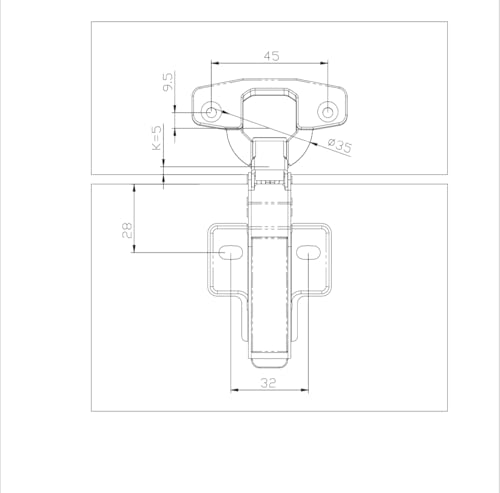NELI Set of Hinges (New) with softclose for Pax (Like KOMPLEMENT Hinges) (NELI 4er-Set) - size: NELI 4er-Set
